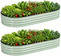 Galvanized Raised Garden Bed, Outdoor Planter Box for Gardening Metal Oval Raised Bed for Vegetables Flowers Herb & Fruit Easy Assembly Patio Kit for Planting Plants-Lime GREEN-6XSX1FT-2PCS by Unknown
