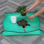 Repotting Mat Flower Pots Transplanting Mats Gardening Planting Mat PE Plant Repotting Mat Foldable Waterproof Gardening Potting Pad(Green 50X50CM) - Image 4