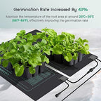 LUXBIRD 6 Pack 30W Seedling Heating Mats 10" x 20.75" with Thermostat Controller, Idea for Seed Starting, Germination, Greenhouse (LB-HT06) - Image 3