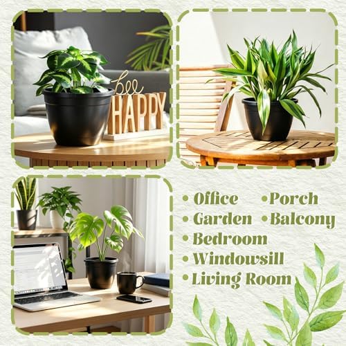 Roshtia 12 Pcs 8.3 Inch Plastic Hanging Pots for Plants Bulk with Hooks - Image 6