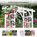 VINGLI Garden Arbor, PVC Wedding Arch for Ceremony Party, Garden Trellis for Climbing Plants Outdoor, Arch Backdrop Stand for Garden, Backyard, Lawn, Wedding - Image 5