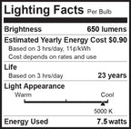 Bioluz LED 8 Pack BR30 LED Bulbs Indoor Flood Lights 90+ CRI 65W Equivalent uses 7.5W 5000K Daylight 650 Lumens E26 Base Dimmable Instant On Interior Home Décor UL Listed FCC RoAS Title 20 Certified - Image 7