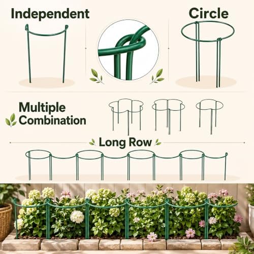 6 Pack Tall Plant Support Stakes – Peony Cages and Supports 10"W x 16"–32"H - Image 7