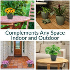 Sunnydaze 8-Inch Outdoor Glazed Ceramic Plant Pot - Gray - Image 3