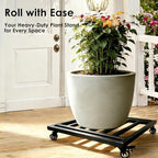 22" Plant Caddy with Wheels Heavy Duty,600Lbs Large Metal Plant Rollers with Wheels,Rolling Square Plant Stand with Industrial Casters,Rust-Proof Plant Dolly for Large Planters,Pots,2-Pack - Image 6