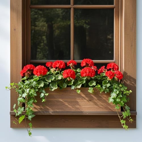 Handmade Rustic Cedar Herb Window Planter Box – Wooden Window & Railing Planter for Indoor or Outdoor Use, Made in USA (46") - Image 6