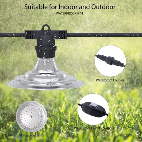 Outdoor LED Grow Light, Waterproof String Plant Growing Light, 21 FT Full Spectrum Growth Light, Suitable for Garden, Farm, Flower, Seedling Greenhouse Grow Light (6 Light) - Image 5