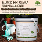 Eden Grow Max Organic Blended Neem Cake | Perfect for Home Gardening, Fruits, Lawns & Flowers | OMRI Listed (5lbs) - Image 3
