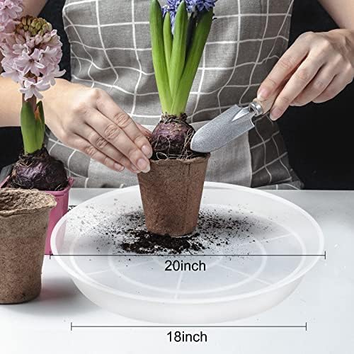 OUPSAUI Plant Saucer Pot Tray, 6 Pack Clear Plant Saucers for Indoors, Large Plastic Dish Suacer Water Drip Tray for Potted Plants Flowers (20 Inches) - Image 2