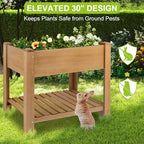 ketive Raised Garden Bed with Legs - Elevated Wooden Planter Box, Durable Fir Wood, Reinforced Frame with Drainage Holes, Liner, and Storage Shelf for Vegetables, Herbs, Flowers, 33.5" x 18" x 30" - Image 6