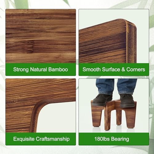 Plant Stands Indoor Outdoor, Plant Risers for Inside Pots Sturdy Short Plants Holder, Flower Pot Stand for Indoor Plants, Small Single Floor Plant Bamboo Display Stand (Brown 12“ (2 pack)) - Image 6