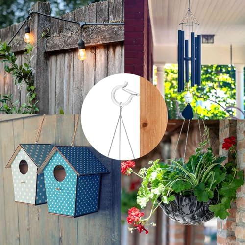 FSAH 48 PCS Q-Hanger Hooks with Safety Buckle, Windproof Screw Hooks - Image 5