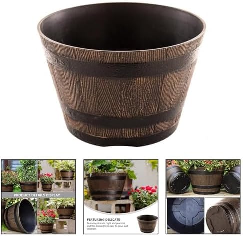 Thick Resin Flower Pot 9in for Indoor Decor - Image 4