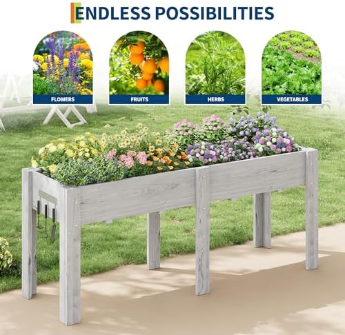 GarveeHome 72×23×30IN Elevated Raised Garden Bed, Ergonomic Fir Planter Box - Image 7