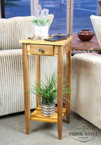 2-Tier Solid Acacia Plant Stand w/Drawer - Image 3