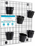 BIRDROCK HOME 6 Pot Garden Wall Grid - Flower or Succulent Planter Pots - Indoor or Outdoor Plant Organizer Rack - Black by BIRDROCKHOME