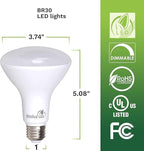 Bioluz LED 24 Pack BR30 LED Bulbs, Indoor Flood Lights 90+ CRI 65W Equivalent uses 7.5W 2700K Warm White 650 Lumens, E26 Base Dimmable Instant On Interior Home UL Listed FCC RoAS Title 20 Certified - Image 3
