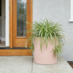FaithLand 12 Inch Fiberstone Planter - Lightweight Modern Cylinder Plant Pot with Drainage Hole & Plug, Indoor Outdoor Use, Terracotta Color - Image 5