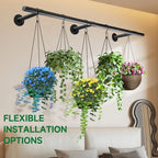 2 pcs Hanging Planters Rod, Plant Hanger Indoor for Window Ceiling, Hanging Plant Shelf for Wall Planter House Plants, Plant Shelves Metal Holder Bar 63 in (Pots, Plants, Chains not Included) - Image 7