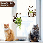 EIGEN Hanging Planters for Indoor Plants - with Self Watering Pots for Indoor Plants (Included), Comes with Macrame Plant Hanger Cord, Cat Decor Planters with Plant Pots (2 Set) - Image 3