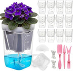 HITOSTAR 12 Pack 4 Inch Mini Clear Self Watering Pots for Indoor Plants, Small Plastic Planters with Drainage, Hydroponic Nursery Propagation Cups, for African Violet Alocasia Pot (4 Inch, 12Pack) by Unknown