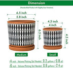 D'vine Dev Set of 2 Terracotta Pots, 4 Inch and 6 Inch, Planter Pots for Plants with Drainage Holes and Saucers, Pottery Red/Black, 31-958-B-2 - Image 3