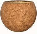 17" H x 21"Dia Brown Fiberstone Planter Pot with Drainage Hole, Large Round Handcrafted Decorative Flower Pot for Indoor Outdoor Plants, Rustic Stone-Look Planter for Patio, Porch, Garden & Home Décor by Haispring