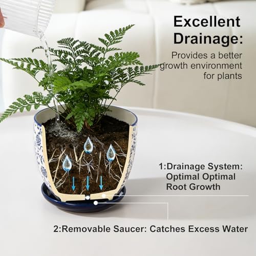 5.6 Inch Ceramic Plant Pots Set of 4 - Image 4