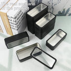 18 PCS 6 in Rectangular Metal Tin Box with Window, 6 x 2.8 x 1.6 Inch Rectangular Tin Boxes with Lids, Rectangle tin Cases for Office Supplies, School, DIY Crafts & Home Organization(Black) - Image 4