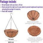 LaLaGreen Hanging Baskets for Plants (16 in, 10 Pack) Black Coco Liner Pots - Image 2