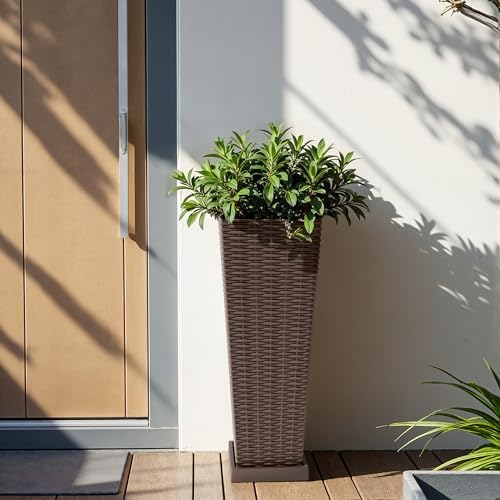 Flamaker 23" Tall Plastic Planters with Drainage Holes Front Porch Set of 2 - Image 6