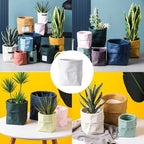 Indoor Plant Pot, 6.7 Inch (Large) Ceramic Planter with Drainage Hole and Mesh Pad – Modern Decorative Flower Pot with Attached Saucer, Perfect for Home and Office, Dark Green - Image 2