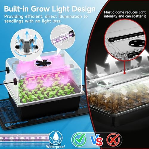 Hon&Guan 30-Cell Seed Starting Kit with Heat Mat and LED Grow Lights - Image 6