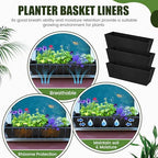 HunnmingRe 6 Pack 36 Inch Fabric Plant Window Box Liners Rectangular Non-Woven Planter Basket Liner Black Felt Flower Hanging Basket for Outdoor Garden Hanging Planter Flower (Avoid Birds Nesting) - Image 4