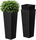 Devoko Resin 23.6'' Tall Planters, Large Taper Outdoor Planter by DEVOKO
