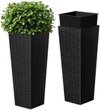Devoko Resin 23.6'' Tall Planters, Large Taper Outdoor Planter by DEVOKO