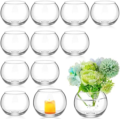 12 Pcs Fish Bowl Bubble Vase Bulk,3.5" h X 4.7" w by Zopeal