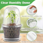 BTPLASTIK 6 Inch Clear Nursery Pots with Humidity Domes 15 Pack, Transparent Plastic Plant Pot with Drainage Holes and Saucers, Seed Starter Pots with 15 Pcs Plant Labels and 15 Pcs Soil Screens - Image 4