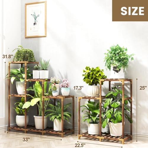 HOMKIRT 12 Tier Corner Plant Stand with Grow Lights for Multiple Plants, Tiered Plant Shelf Indoor Plant Holder Rack Flower Stand for Living Room Balcony Patio Porch Garden - Image 6