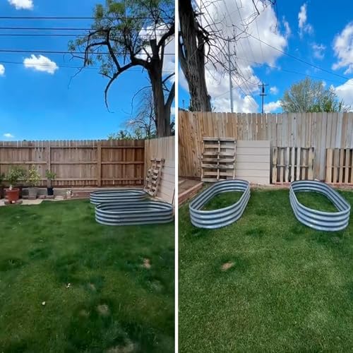Galvanized Raised Garden Bed, 2 Pack 6x3x1ft Oval Metal Planter Box - Image 5