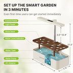 SUNCOZE Hydroponics Growing System, Compact 12 Pods Indoor Garden, Beige - Image 4