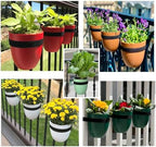 Railing Planter for Outdoor Plants (6-inch, 3-Pack) | Hanging Planter for Railings, Fence Posts | Balcony Wall Planter for Herbs, Flowers and Succulents | Made in The USA - Image 2