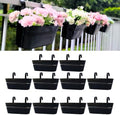 LaLaGreen Strawberry Rail Planter (15 in, 10 Pack) Black Metal Hanging Pots by L%C3%A1L%C3%A1Green