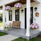 Ammyoo Artificial Light Purple Hydrangea Flowers with Hanging Basket - Image 4