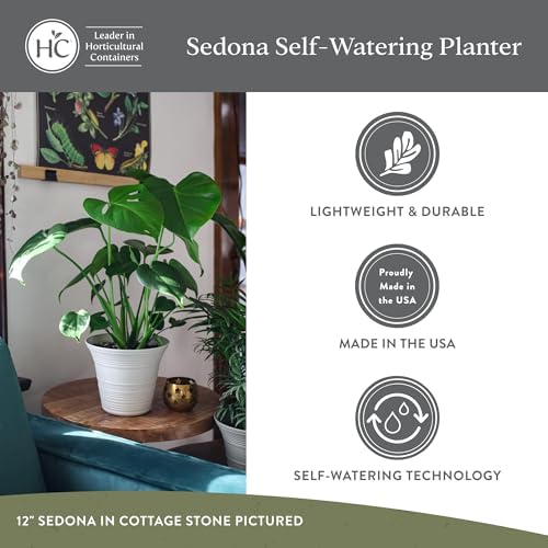 The HC Companies Sedona Self-Watering Planter Pot, 9 Inch, Wild Red, 4-Pack - Image 4