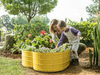 Plant & Plot Galvanized Raised Garden Beds Outdoor // Planter Raised Beds for Gardening, Vegetables, Flowers // Large Metal Garden Box (Yellow) // Tool-Free Assembly - Image 2