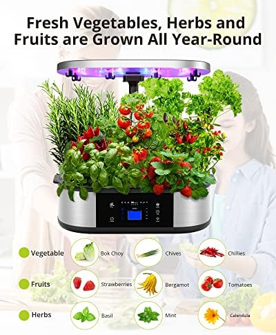 WiFi 12 Pods Hydroponics Growing System with APP Control,Indoor Garden up to 30" Height Adjustable with 48W Full Spectrum Grow Lights, Silent Pump System, Automatic Timer,Ideal Gardening Gifts - Image 3