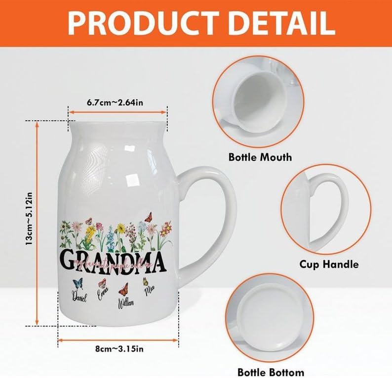 Pofily Nana Plant Pot, Nanas Birth Month Garden Flower Vase, Nanas Garden, Nana Flower Vase, Nana Gars Den, Customized Flower Garden Vase Gift for Mom Nana Mimi Grandma Mom Mommy - Image 5