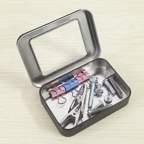 24 Pack Metal Storage Organizer Tins, Black, Mixed Sizes - Image 5
