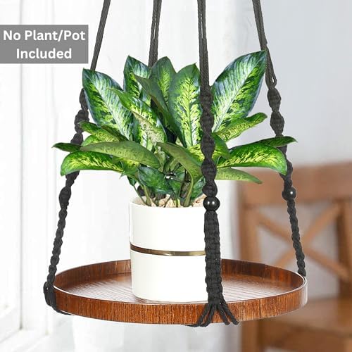 2 Pack Macrame Plant Hanger, Hanging Plant Shelf (12" + 10") - Image 4